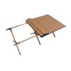 Masa laterala portabila de camping cu suport cu 3 picioare Masa pliabila de culoarea lemnului usor