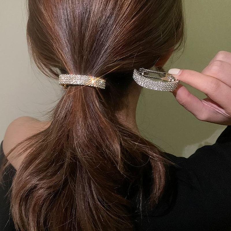 Exquisite Strass-Haarnadeln Für Frau Mode Haaraccessoires Strass Pferdeschwanz Haarspangen Kopfschmuck Haarspangen