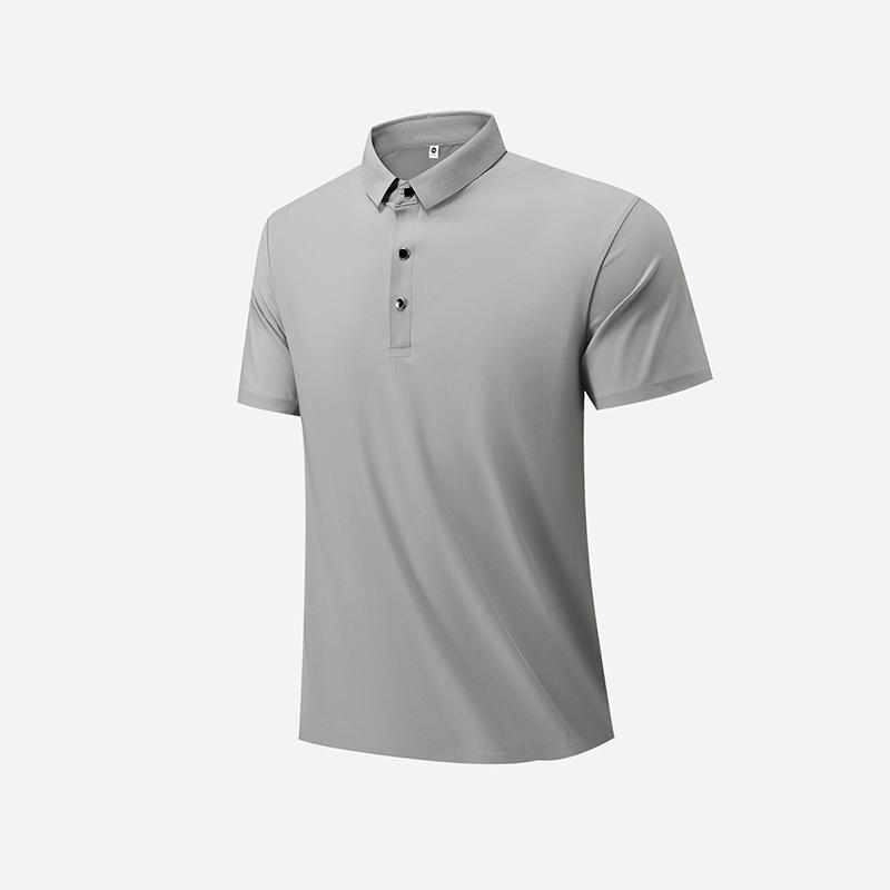 Ice Silk Seamless POLO Shirt Men's Lapel POLO Shirt Short-sleeved Men's Large Size Summer T-shirt