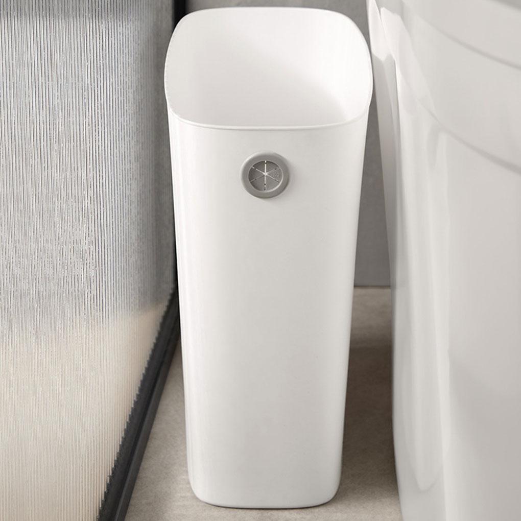 Kunststoff-Mülleimer mit Deckel, platzsparendes Design, geeignet für Badezimmer, Küche, Wohnzimmer, einfache Volltonfarbe