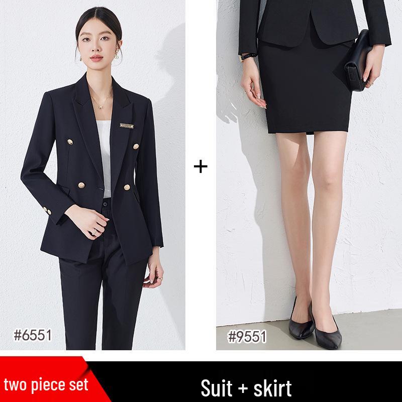Women's Professional 2025 High-End Blazer Pant Suit Set for Workplace Interviews - Spring Collection