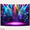 Sfondo Colorato con Spotlight da Palco e Note Musicali per Feste