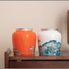 High-grade Ceramic Tea Canister Landscape Painting Ceramic Sealed Jar Household Coffee Beans Nut Medicinal Materials Storage Jar