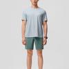 Saucony Solid Color Letter Round Neck Loose Short Sleeve T-Shirt Men Tops Light-Gray-Green SC2249076B-PR97