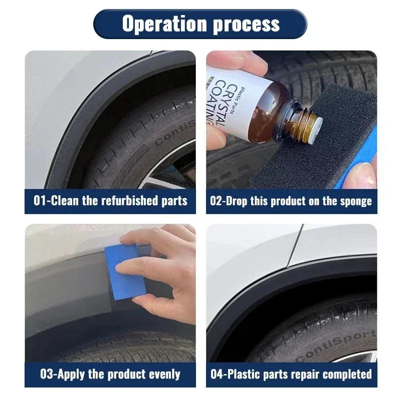 YC19 Plastový renovátor do auta Back To Black Lesk Auto Interiér Kůže & Panel Obnova Vosk Nátěrový Prostředek Auto Leštidlo a Oprava Coa