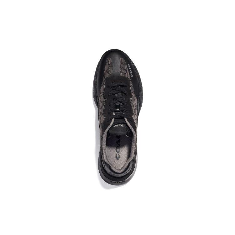 Coach Leather Low Top Sports Casual Shoes Men's Black C8812-BLK