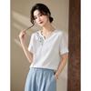 D.F.DEAR Women's Embroidered V-Neck Half Sleeve Blouse