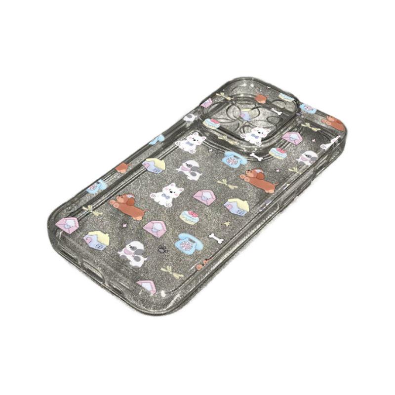 Full Screen Apple 16 Pro Max Puppy Cartoon Phone Case for Models 13-16, Soft Compatible, 11-15 Pro