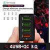 35W QC3.0 Quick Charger 4 USB Charger For IPhone 11 Samsung S9 Huawei Xiaomi QC3.0 EU US UK Fast Wall Mobile Phone Charger