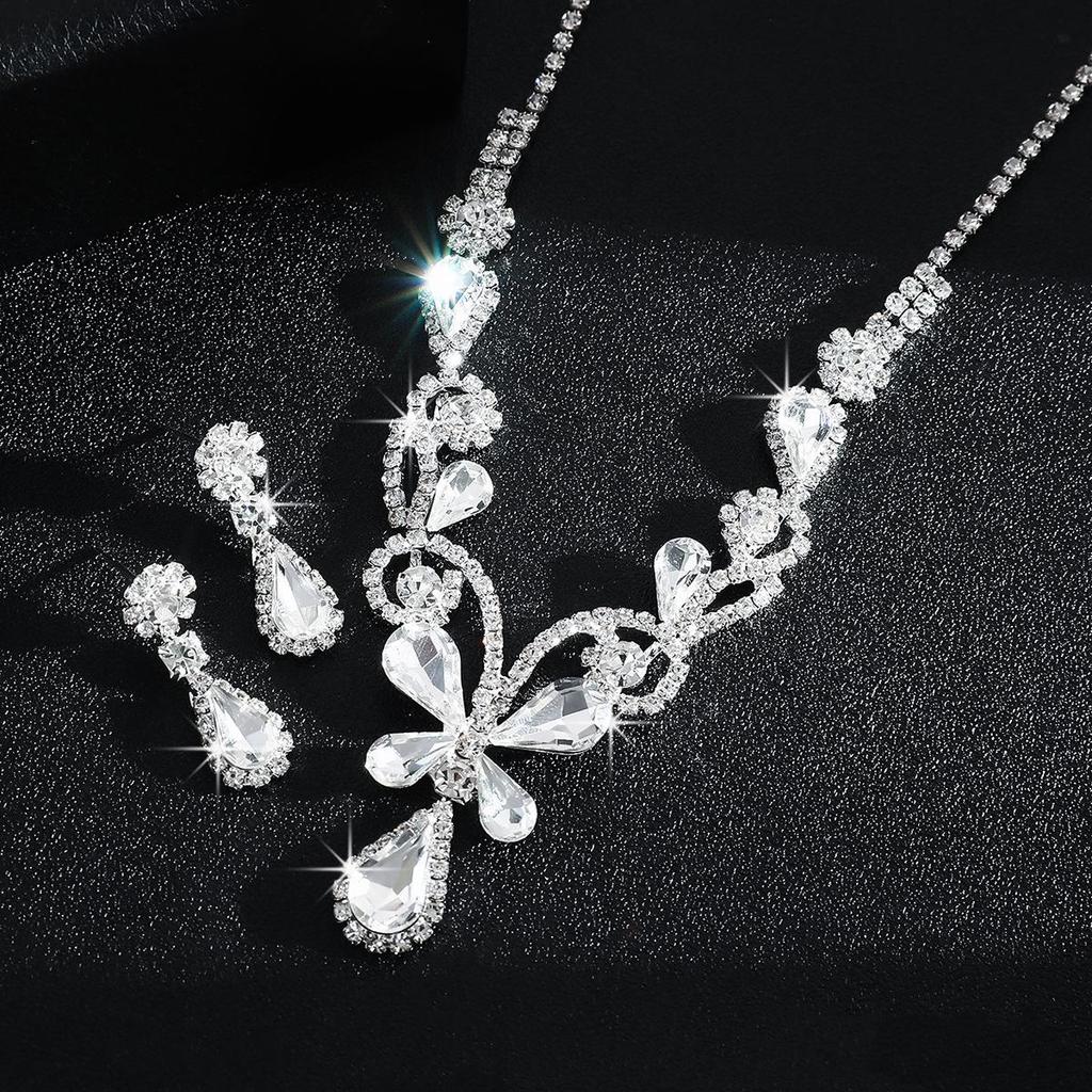Luxury Bridal Crystal Butterfly Necklace & Earring Set