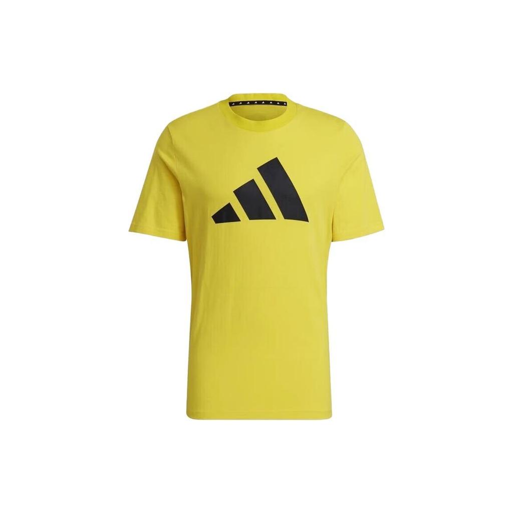 Adidas T Shirts Men's Yellow Crew Neck Moderate Straight Fit GP9505