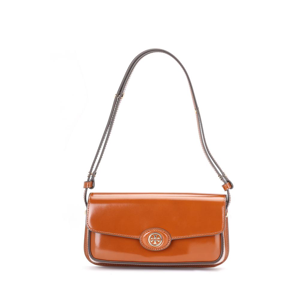 Tory Burch Robinson Logo Flap With Magnetic Snap Closure Leather Shoulder Crossbody Bag Women Bags Deep-Rust 161831-223