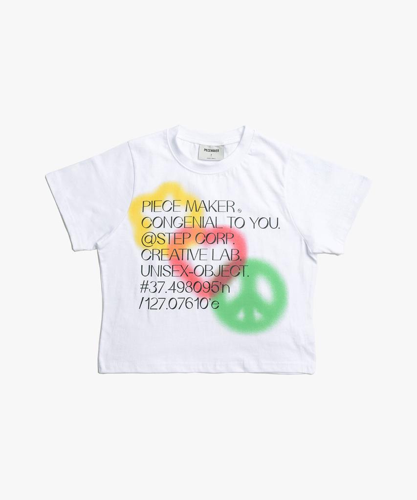 PEACE MAKER Piece Love Peace Crop Tee (White)