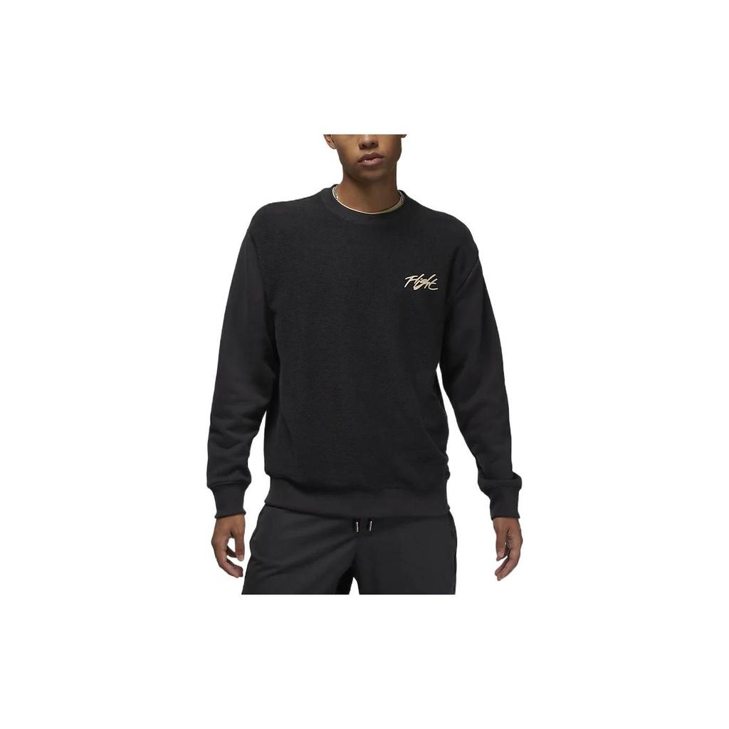 Jordan Solid Color Crew Neck Sweatshirt With Letter Pattern Men Tops Black DV1619-045