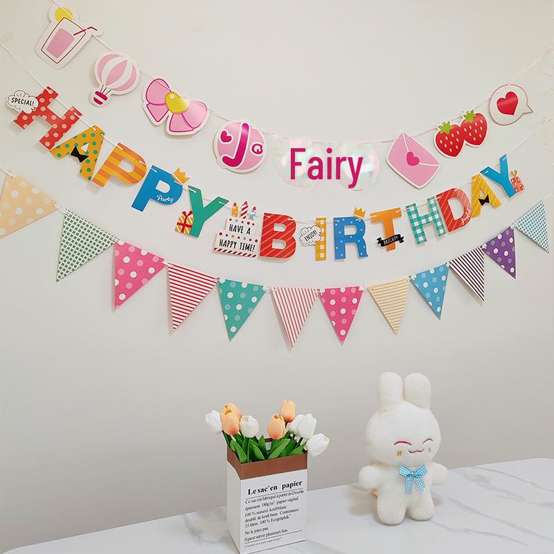 Colorful Happy Birthday Flag Decoration for Baby's First Birthday Photoshoot