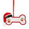 Memorial Pendant Resin Christmas Ornament, Cute Cat Paw/Bone Shaped Xmas Tree Hanging Decoration Custom Dog with Santa Hat for Tree, Car Rearview