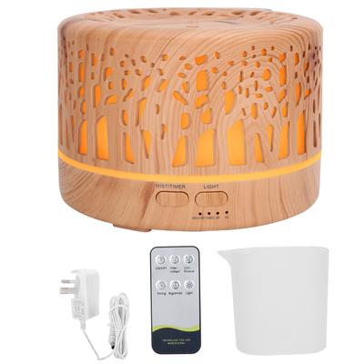 700ml Hollow Wood Grain Nemlendirici Aroma Hava Difüzörü 7 Renkli Işık Nemlendirici (110‑240V)AU Fiş
