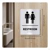 Stainless Steel Restroom Sign Raised Graphics and Lettering Braille Brushed Finish