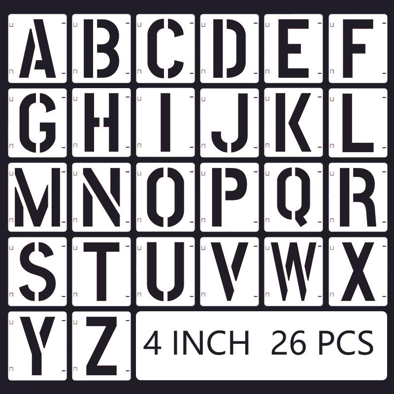 Hollow Interlocking Letter & Number Stencils for Kids' DIY Wall Painting & Graffiti