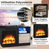 COSTWAY 65" Mobile TV LED e 2 Armadi, Scomparti Aperti, Porta Magnetica, Design Moderno per Soggiorno, 147 x 40 x 60 cm