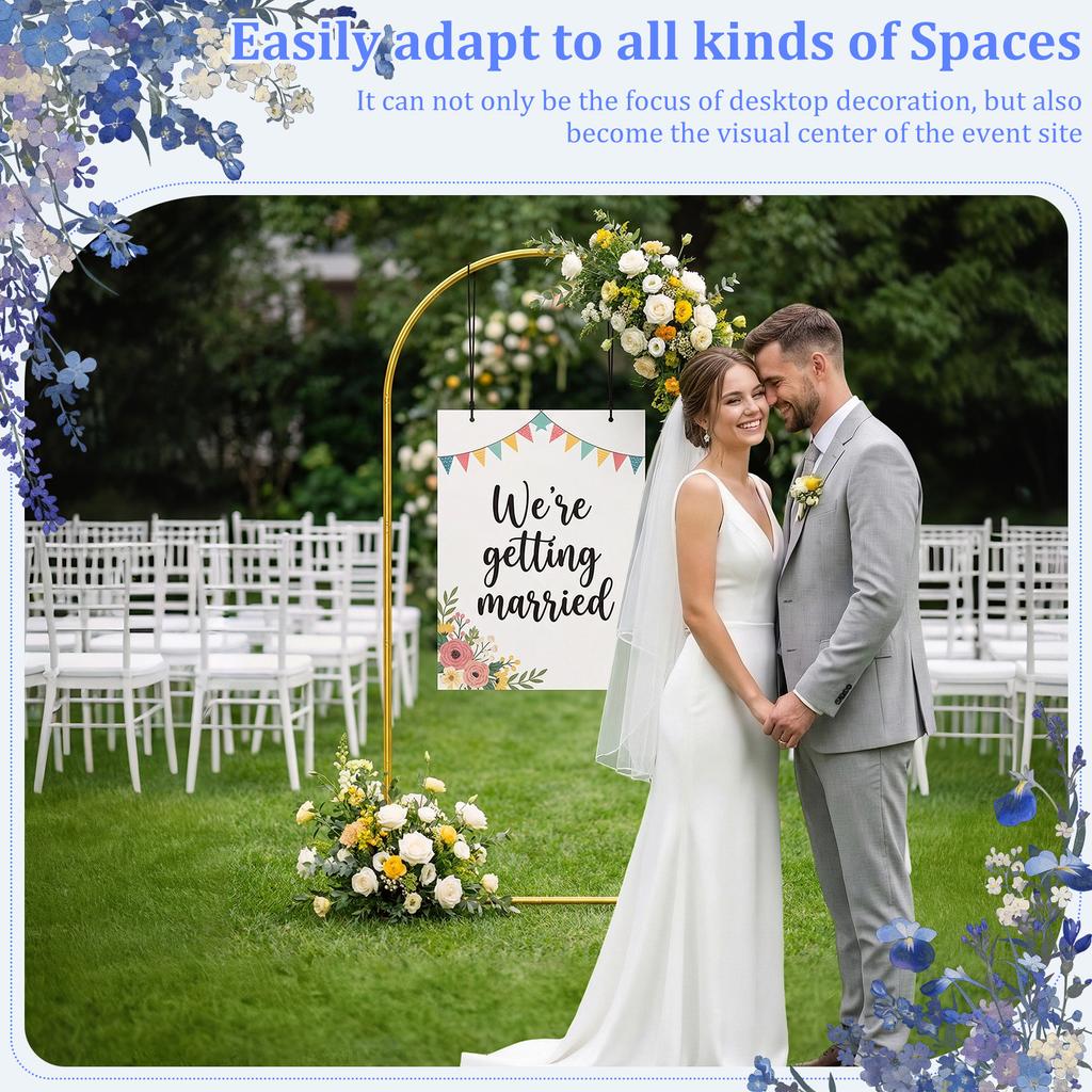 Metal Arch Backdrop Stand 5.91×2.62 ft Gold Wedding Balloon Arch Stand Easy Assembly Frame Backdrop Holder Bracket for Birthday