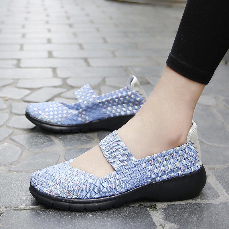 Versatile new handwoven shoes hollow breathable women's shoes flat bottom loose casual shoes fashion