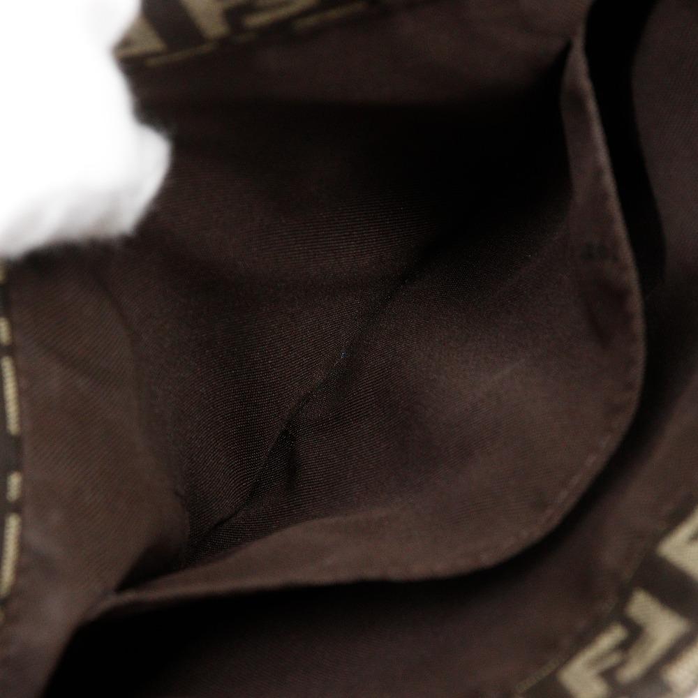 FENDI Zucchino Shoulder Bag Brown Nylon canvas Women Used