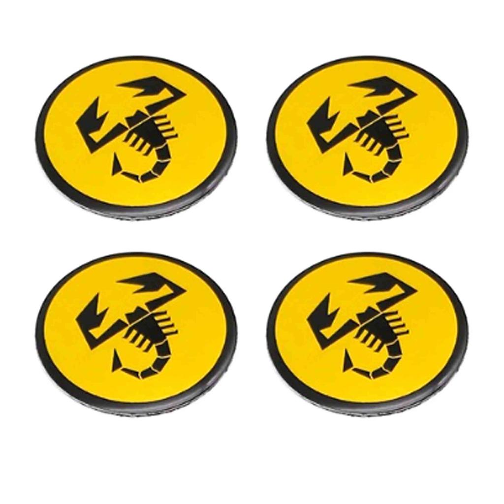 4pcs 56mm Wheel Center Hub Cap Emblem Badge Stickers Car Stying for Abarth 124 500 Grande Punto Spider 500C 595C 695C Evo