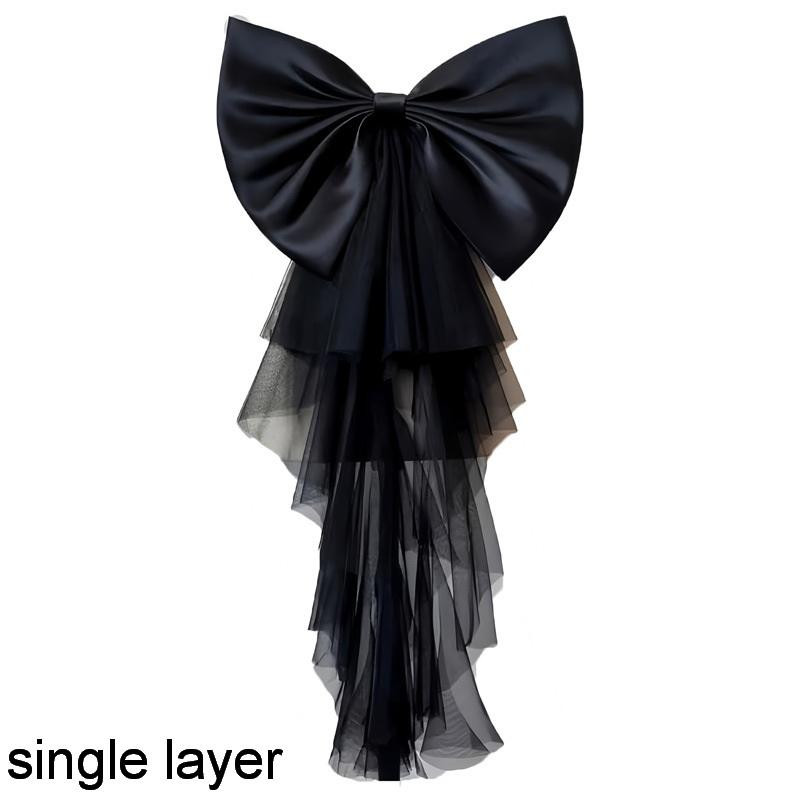 1 Stück Damenkleid Brautgürtel Große Satin Schleifenknoten Accessoires Elegant Abnehmbare Satin Tüll Schleife Hochzeitskleid Dekoration