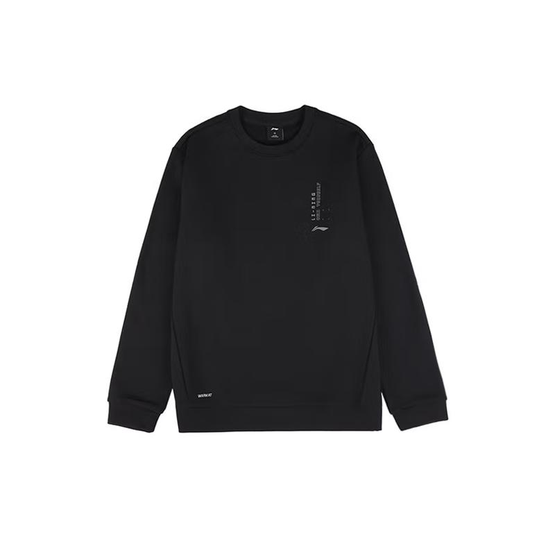 Li-Ning Simple Fashion Casual Fleece Warm Comfortable Versatile Crew Neck Pullover Long Sleeve Sweatshirt Men Sweatshirt AWDTA65-1