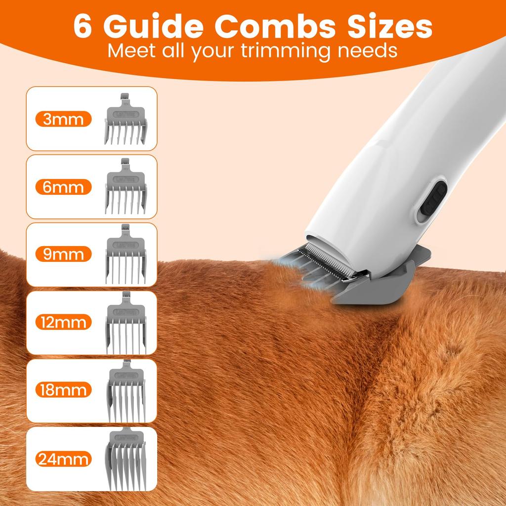 AIRROBO Dog Pet Clipper Grooming Vacuum 12000Pa Super Powerful 3 Adjustable Grooming Kit for Dogs and Automatically Removes Shed Large Capacity