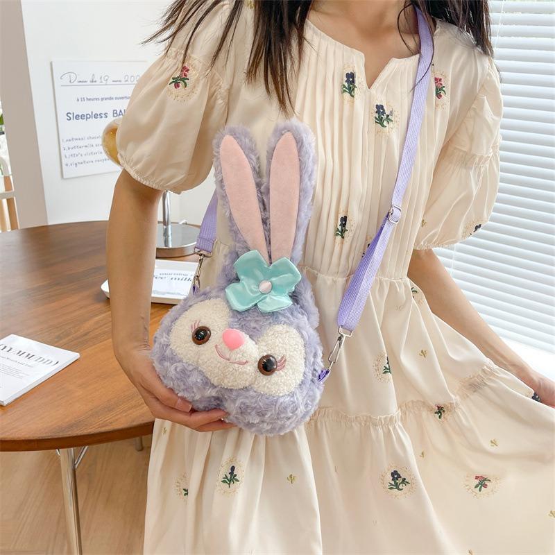 New plush bag bunny cute doll shoulder messenger bag student girl heart cartoon mobile phone bag