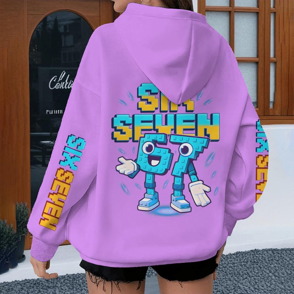 Y2K Six Seven Meme Gaming Kinder Kapuzenpullover Jungen Mädchen Langarm Kapuzenpullover Bedruckt mit Six Seven Lässige Streetwear Unisex Kleidung