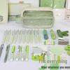 Three-Layer Large Capacity Transparent Pencil Case for Girls - Morandi Style for Students