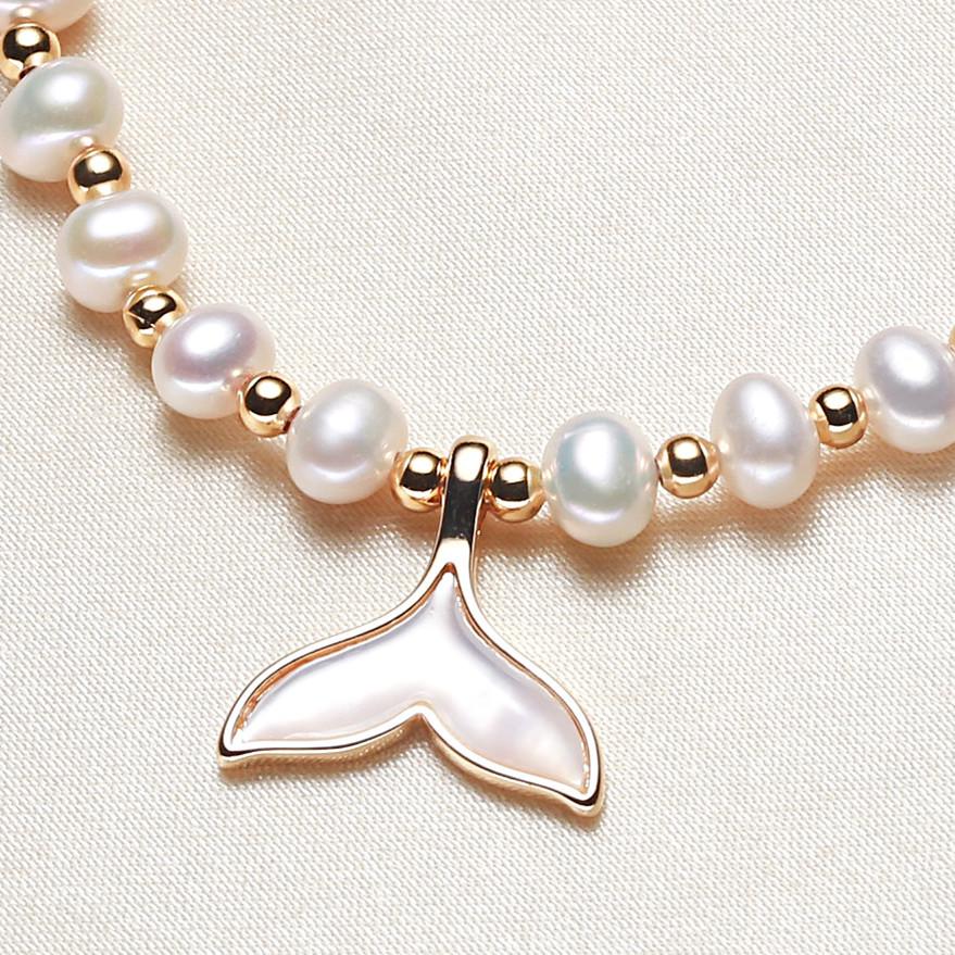 Directly supplied freshwater pearl fish scale spacer beads, simple bracelet, women's seawater shell jewelry