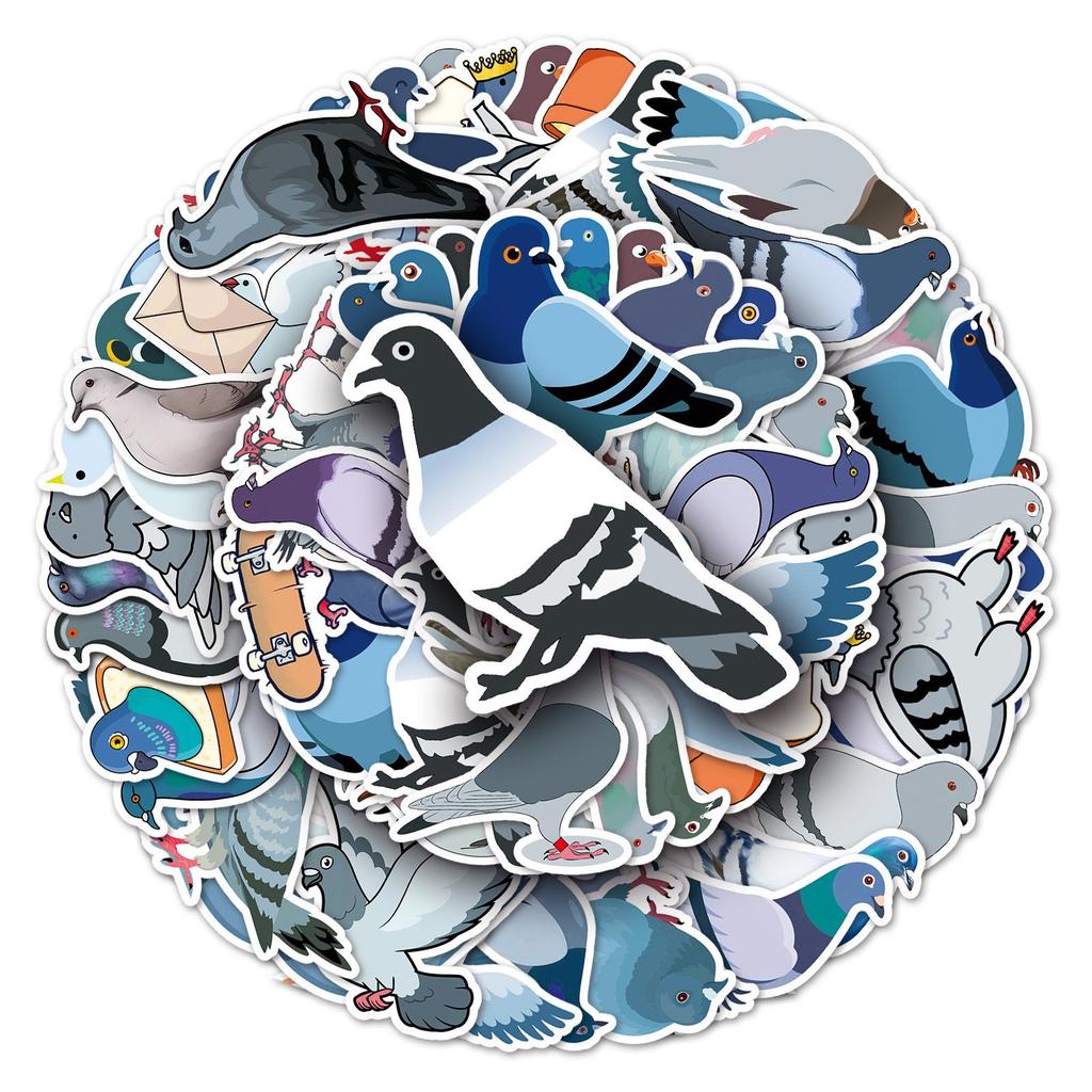 50 Cartoon Tauben Graffiti Aufkleber: Wasserdicht, Tierdesign, DIY für Kinder, Skateboards und Koffer