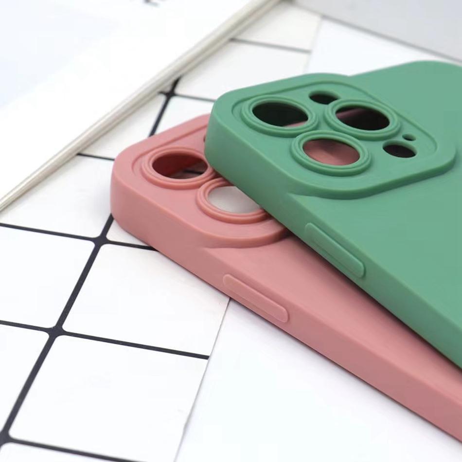 Plain Case For iPhone 15 14 13 12 11 Pro Max X XR XS XS Max Soft Original Silicone Bumper For iPhone 6 7 8 Plus Phone Back Cover