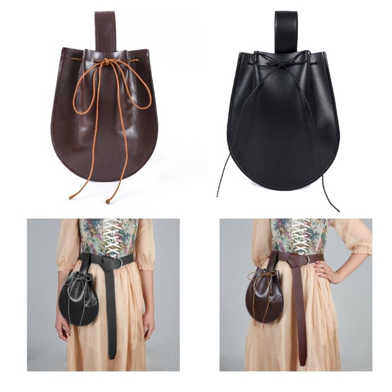 Bolsa de Cintura Embossada, Bolsas de Cintura de Couro PU Medieval