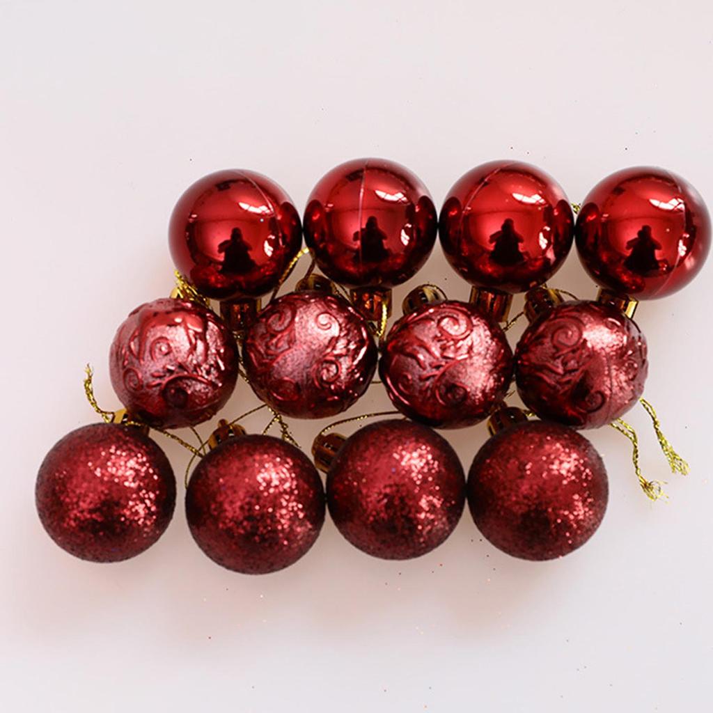 12Pcs Christmas Balls Christmas Tree Ornaments Ball Home Decor Xmas Hanging Christmas Party Decorations New Year Gift
