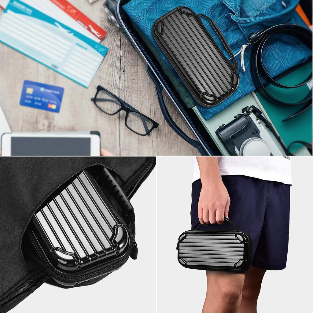 Switch Lite Hard Carrying Storage Holds 10 Game Full Black Case, Pouch, Bag, Cards, Dustproof, Dirt-Resistant, Shockproof, Protection,