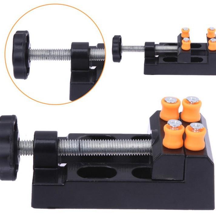 Aluminum Alloy Bench Vise: Eight-hole Walnut Clamp for Flat-nose Pliers, Beads, and Watch Fixing