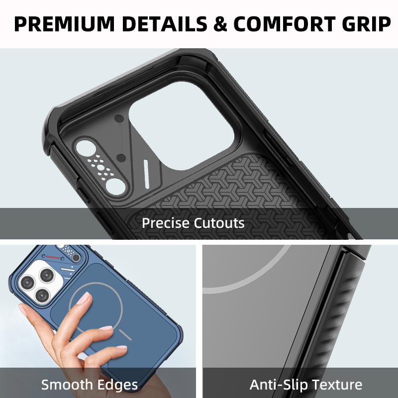 Mechanical Rugged Armor For Magsafe Magnetic Matte Phone Case For iPhone 17 16 E 15 14 13 12 Pro Max Anti-Drop Shockproof Cover