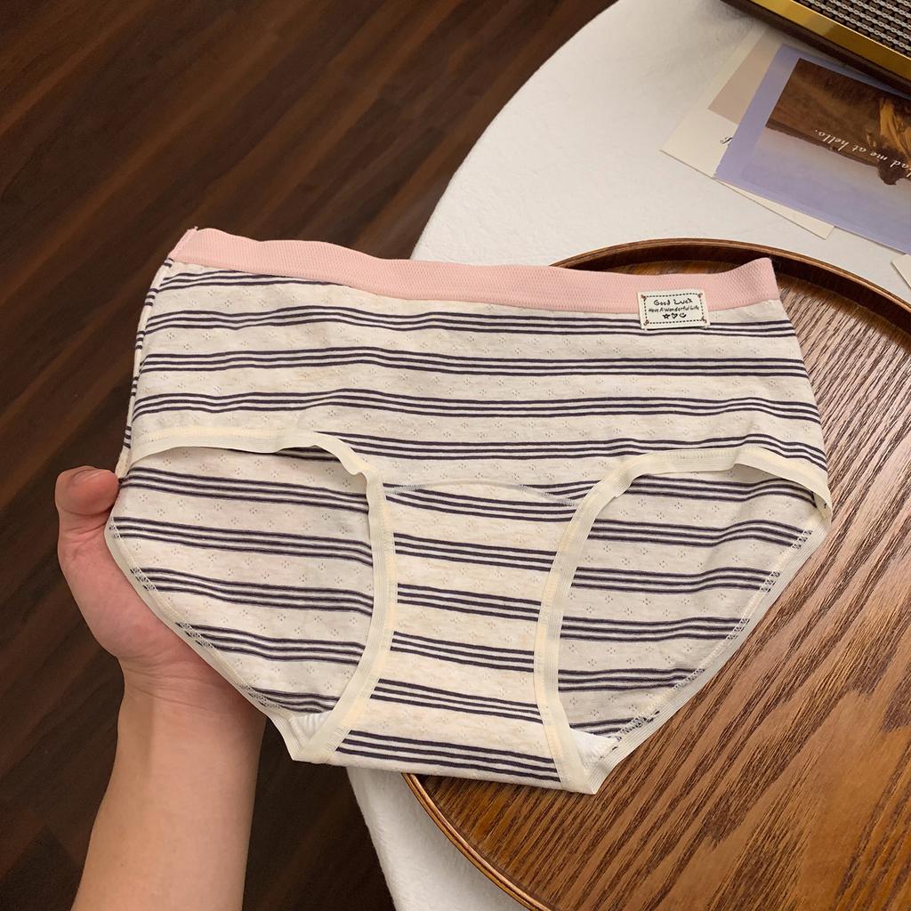 Ladies Spring and Autumn Pure Cotton Comfortable Breathable Sports Wind Waist No Trace Briefs