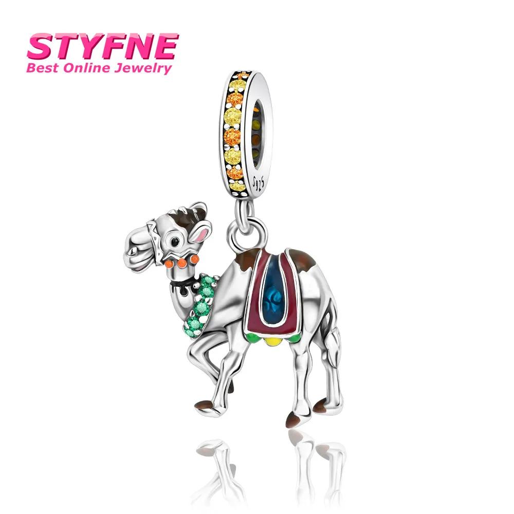 Lively Copper Black Dinosaur Yellow Fox Bead Charm Fit Bracelet Necklace Dangle Pendant Fine Jewelry For Women Girl