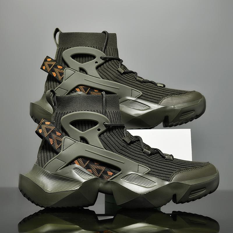 New High-Top Men Sneakers Fashion Damping Tennis Shoes Breathable Brand Men'S Running Shoes Light Hick-Soled Men'S Shoes