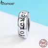 BAMOER Romantic New 925 Sterling Silver I Love You Forever Engrave Dištančné korálky vhodné na náramok Charm