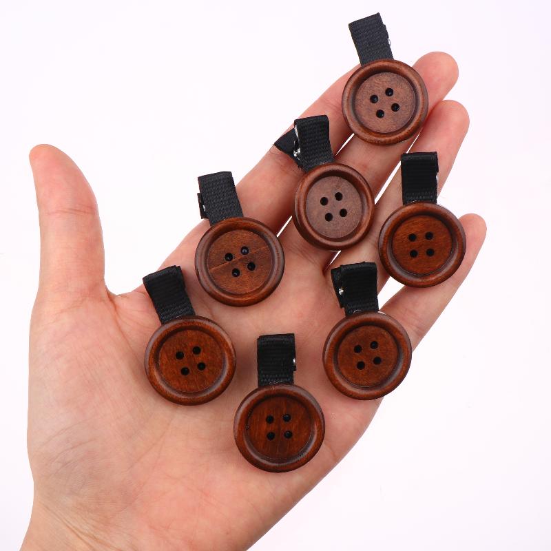 2/5/10 Stück Lustige Süße Knopf Haarspange Spaß Holztextur Süße Seitenspange Haarnadel Kinder Haarschmuck Kindergeschenk