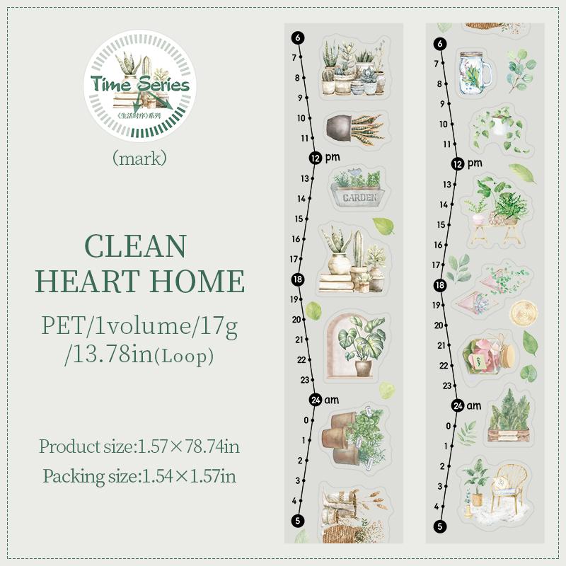 1roll Tape Life Time Series Exquisite PET Tape Decoration Notebook Photo Frame Phone Case Water Cup Stationery Box DIY Stickers