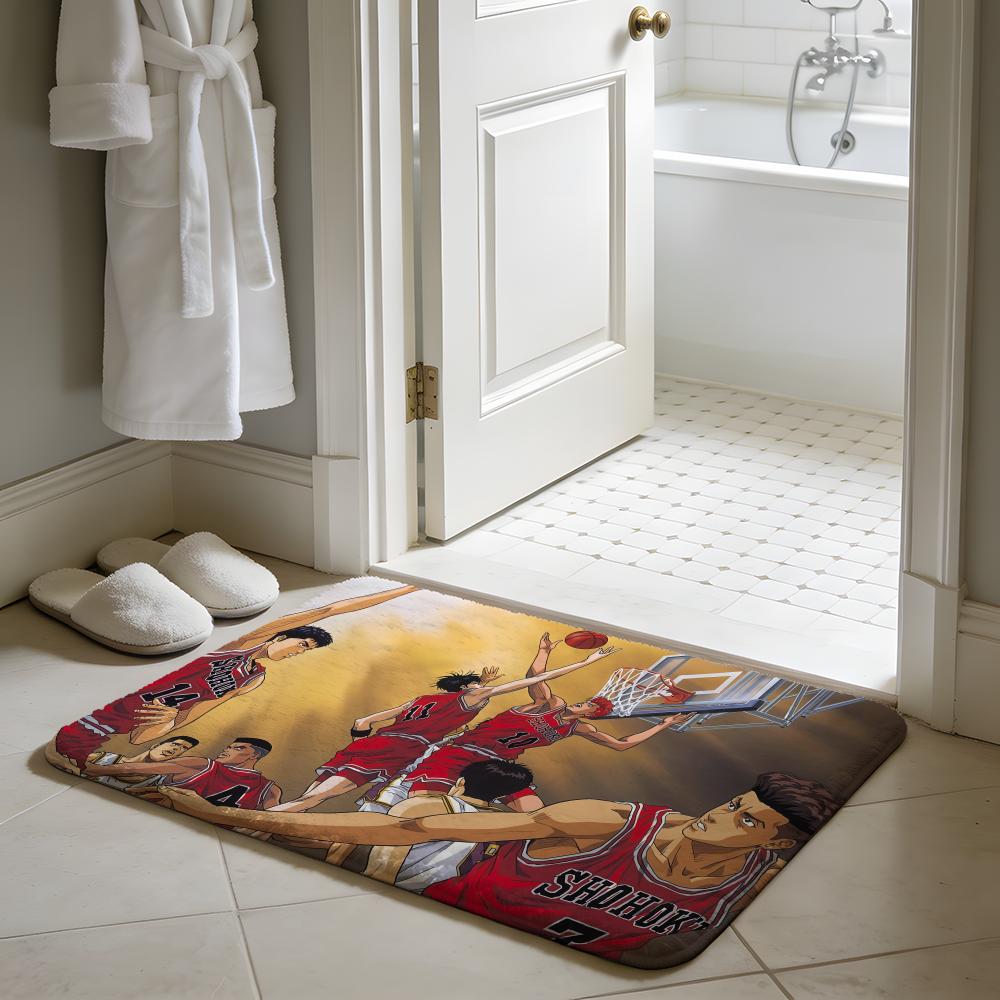 Classic Anime THE FIRST SLAM DUNKS Floor Mat Soft Flannel Absorbent Mat Non-Slip Rug Home Bedroom Bathroom