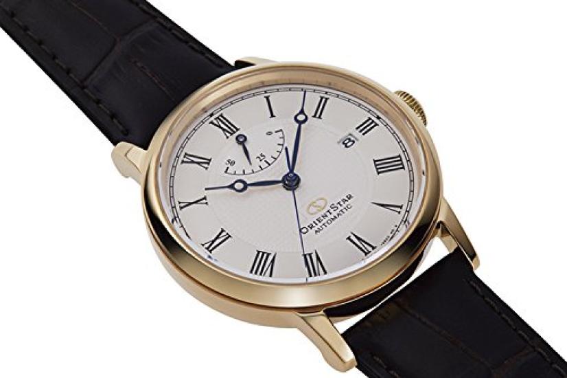 Orient Watch RK-AU0001S Men's Brown Automatic Wristwatch, Orient Star Elegant Classic Mechanical (with Manual Winding)